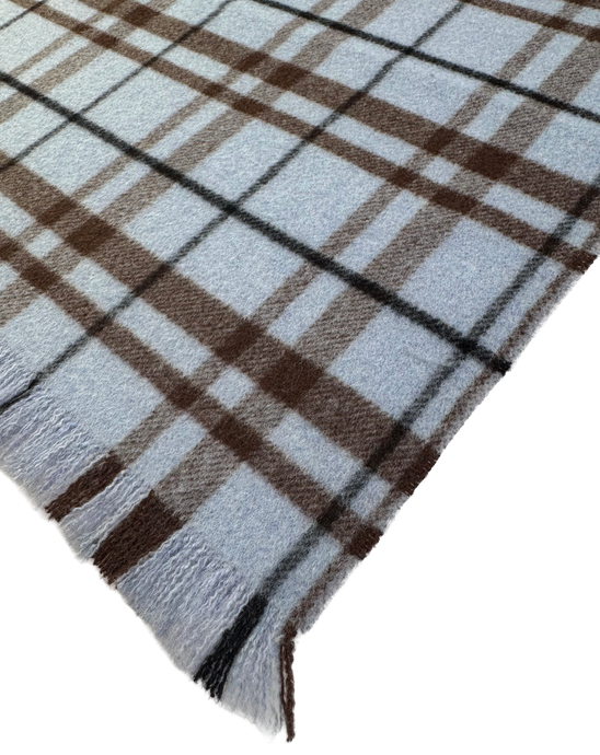 Wool Chashmere Blue Cocoa Blanket Scarf