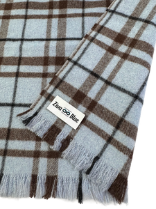 Wool Chashmere Blue Cocoa Blanket Scarf