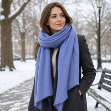 Blue Azure Cashmere Woollen Blanket Scarf