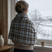 Wool Chashmere Blue Cocoa Blanket Scarf