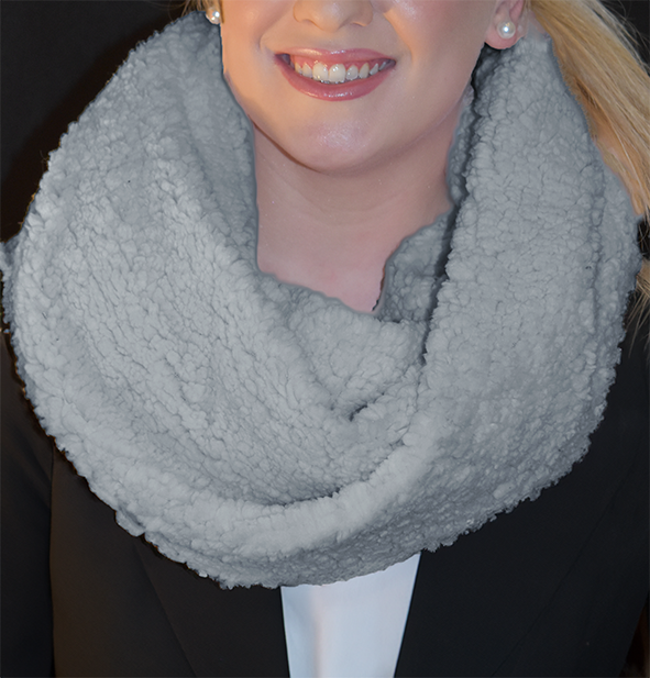 Infinity Scarf - Grey Sherpa Cuddle Fleece