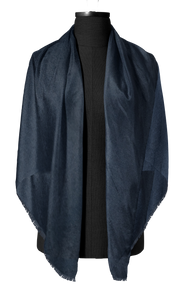 Navy Blended Woollen Blanket Scarf