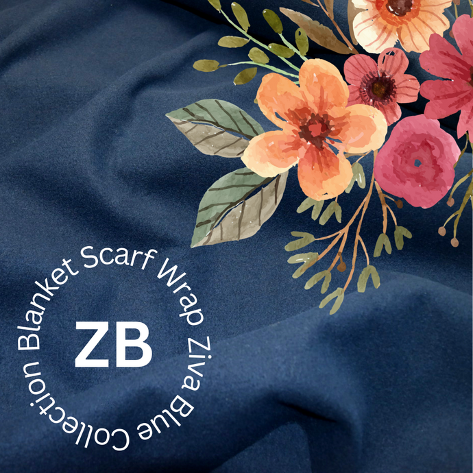 Navy Blended Woollen Blanket Scarf