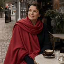 Paprika Red Cashmere Woollen Blanket Scarf