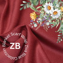Paprika Red Cashmere Woollen Blanket Scarf