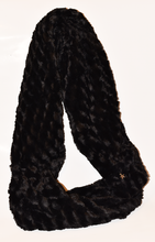 Infinity Scarf - Luxurious Black super soft faux fur