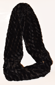 Infinity Scarf - Luxurious Black super soft faux fur