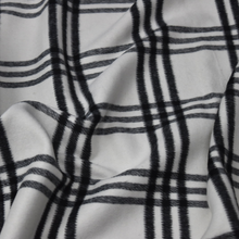 Black Wool Melton Check Blanket Scarf