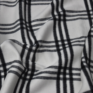Black Wool Melton Check Blanket Scarf