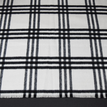 Black Wool Melton Check Blanket Scarf