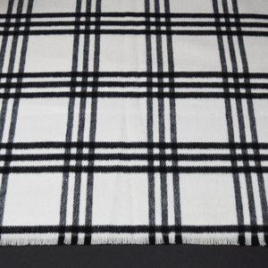 Black Wool Melton Check Blanket Scarf