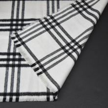 Black Wool Melton Check Blanket Scarf
