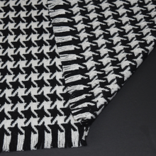 Black Houndstooth Check Blanket Scarf