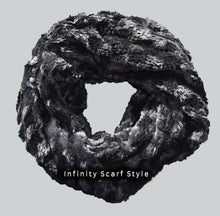 Infinity Scarf - Luxurious Black super soft faux fur
