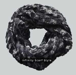 Infinity Scarf - Luxurious Black super soft faux fur