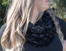 Infinity Scarf - Luxurious Black super soft faux fur