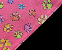 Pet Bandana - Multicoloured Paws on Pink