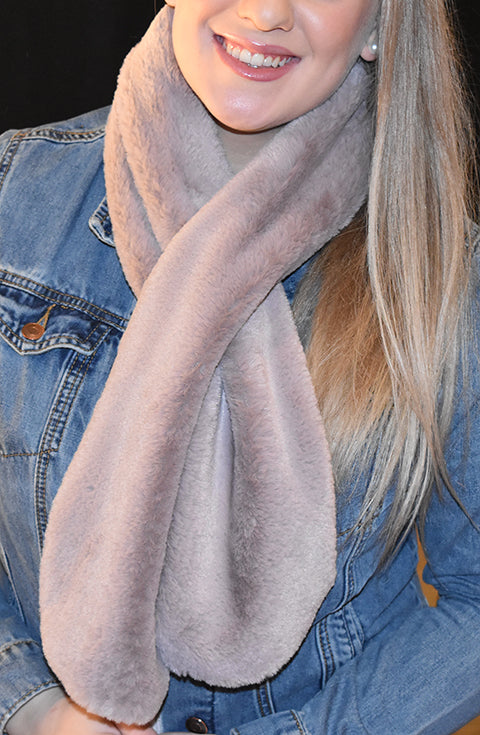 Scarf - Super Soft Faux Fur Scarf - Orchid