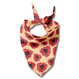 Pet Bandana - Anzac Red Poppy