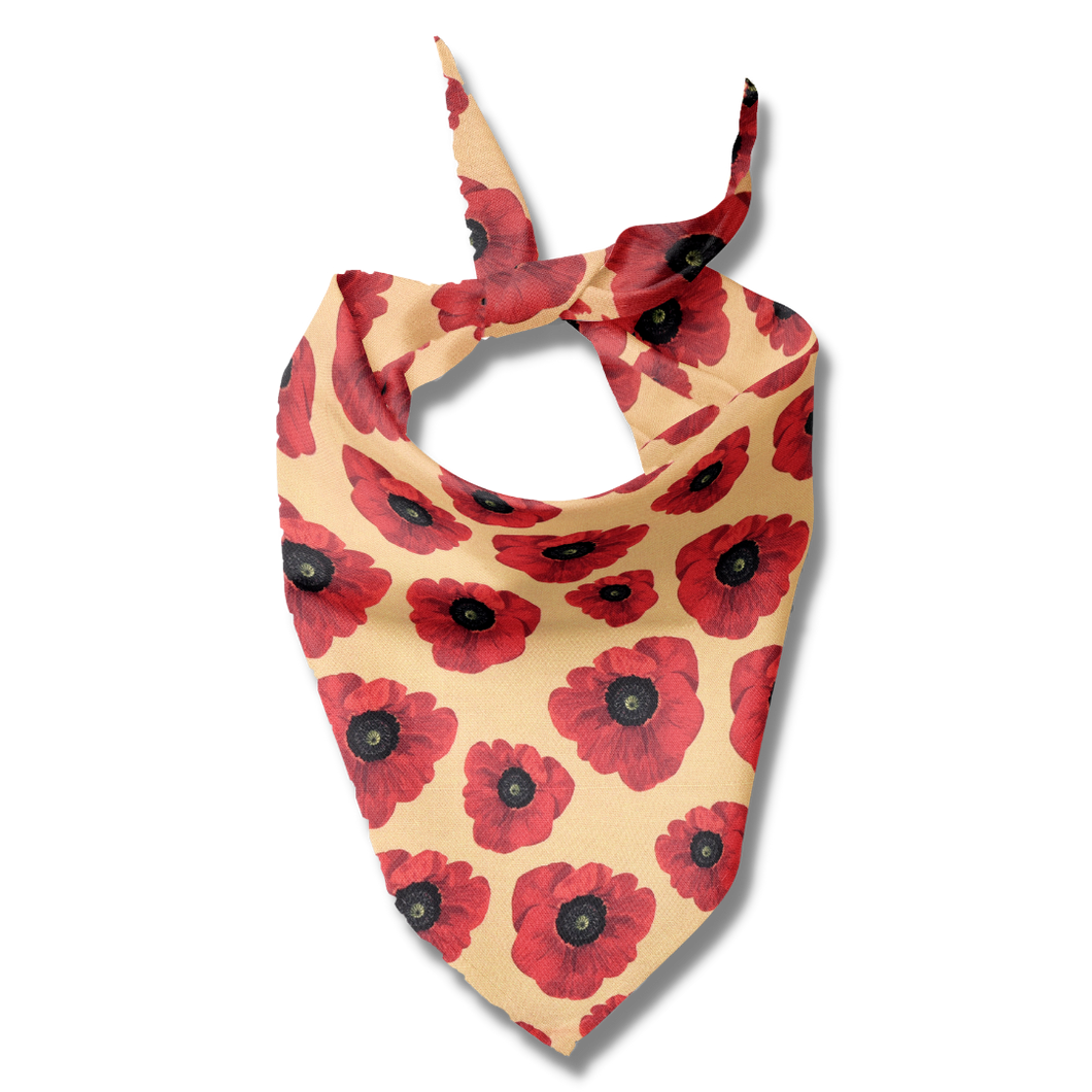 Pet Bandana - Anzac Red Poppy
