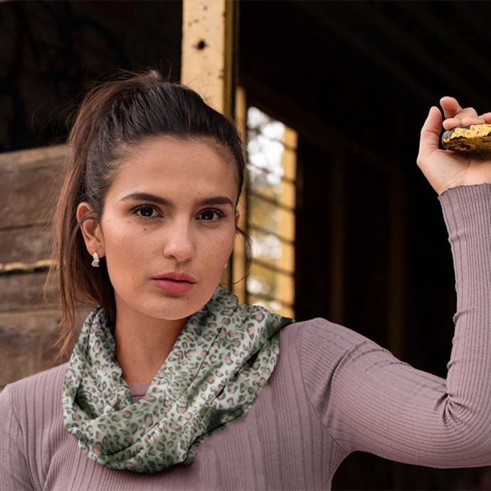 Infinity Scarf - Sage Leopard