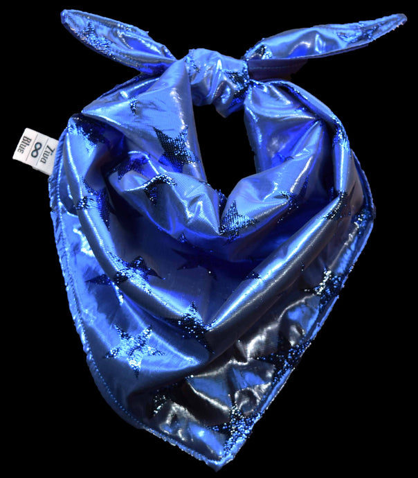 Pet Bandana - Glama Danna Shiny Blue Stars