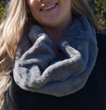 Infinity Scarf - Silver Grey Faux Fur