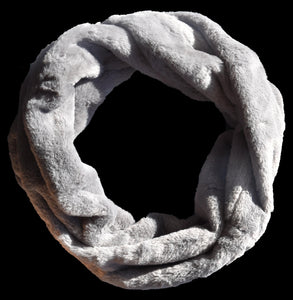 Infinity Scarf - Silver Grey Faux Fur