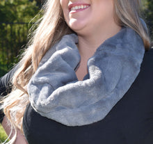 Infinity Scarf - Silver Grey Faux Fur