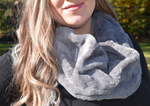 Infinity Scarf - Silver Grey Faux Fur