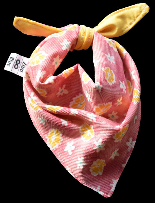 Pet Bandana - Zinnia on Pink